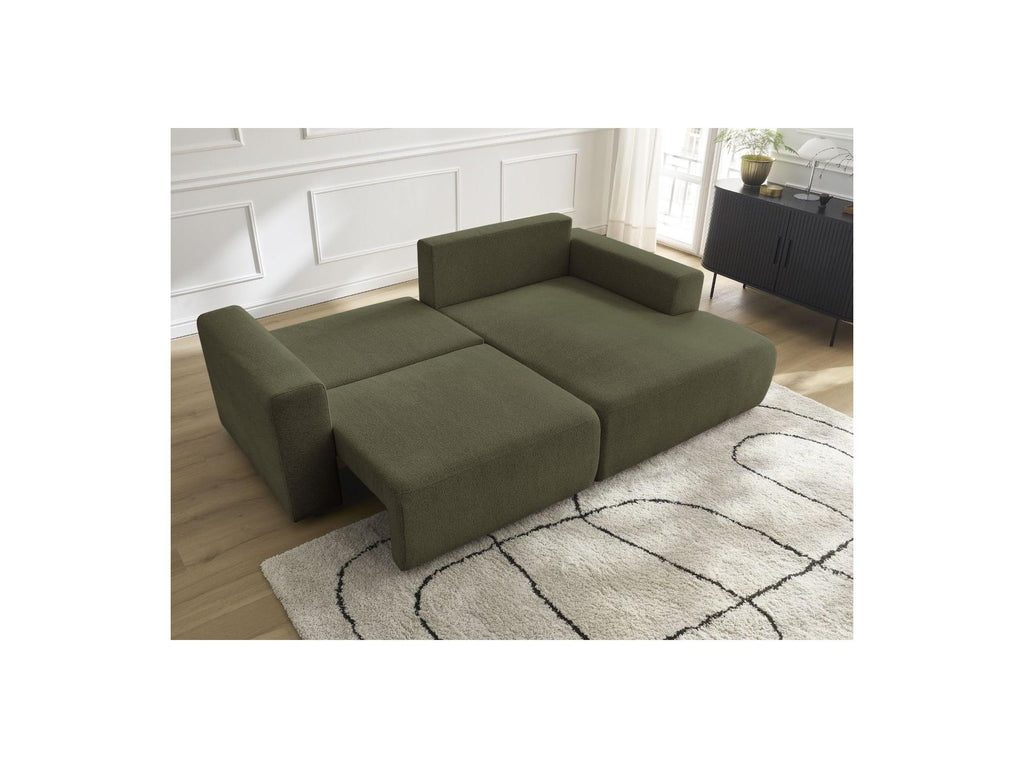 Atilla - Canapé D'Angle Convertible Coffre - Tissu Chiné - Angle Droit
