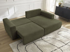 Atilla - Canapé D'Angle Convertible Coffre - Tissu Chiné - Angle Droit