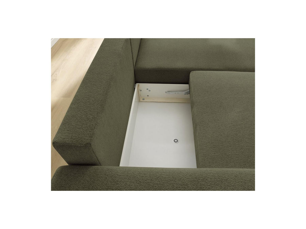 Atilla - Canapé D'Angle Convertible Coffre - Tissu Chiné - Angle Droit