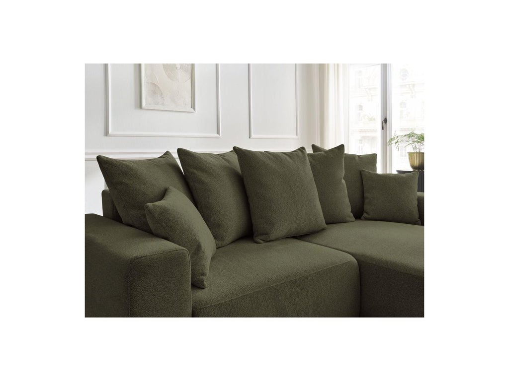 Atilla - Canapé D'Angle Convertible Coffre - Tissu Chiné - Angle Droit