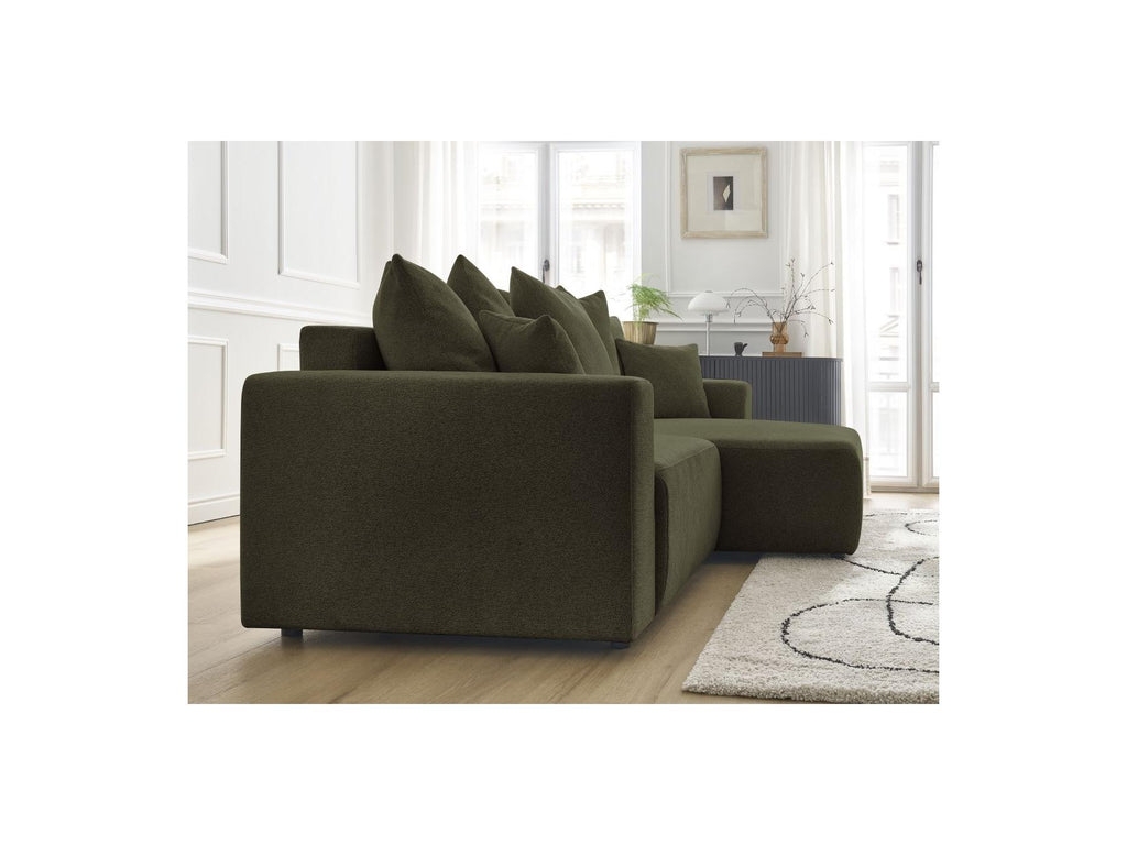 Atilla - Canapé D'Angle Convertible Coffre - Tissu Chiné - Angle Droit