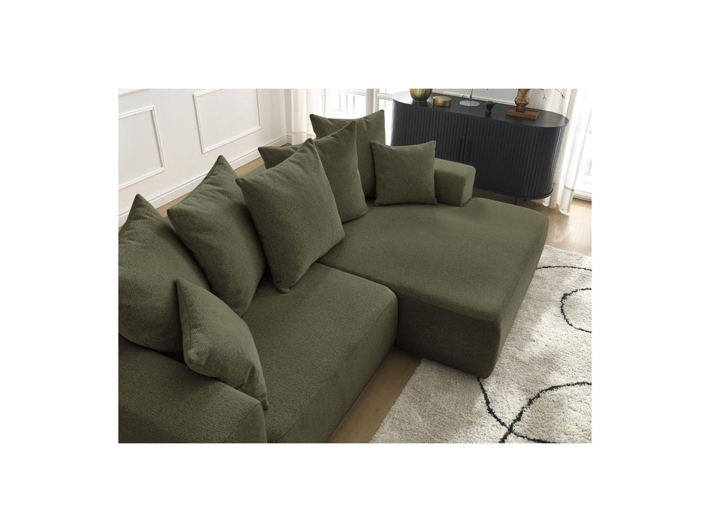 Atilla - Canapé D'Angle Convertible Coffre - Tissu Chiné - Angle Droit