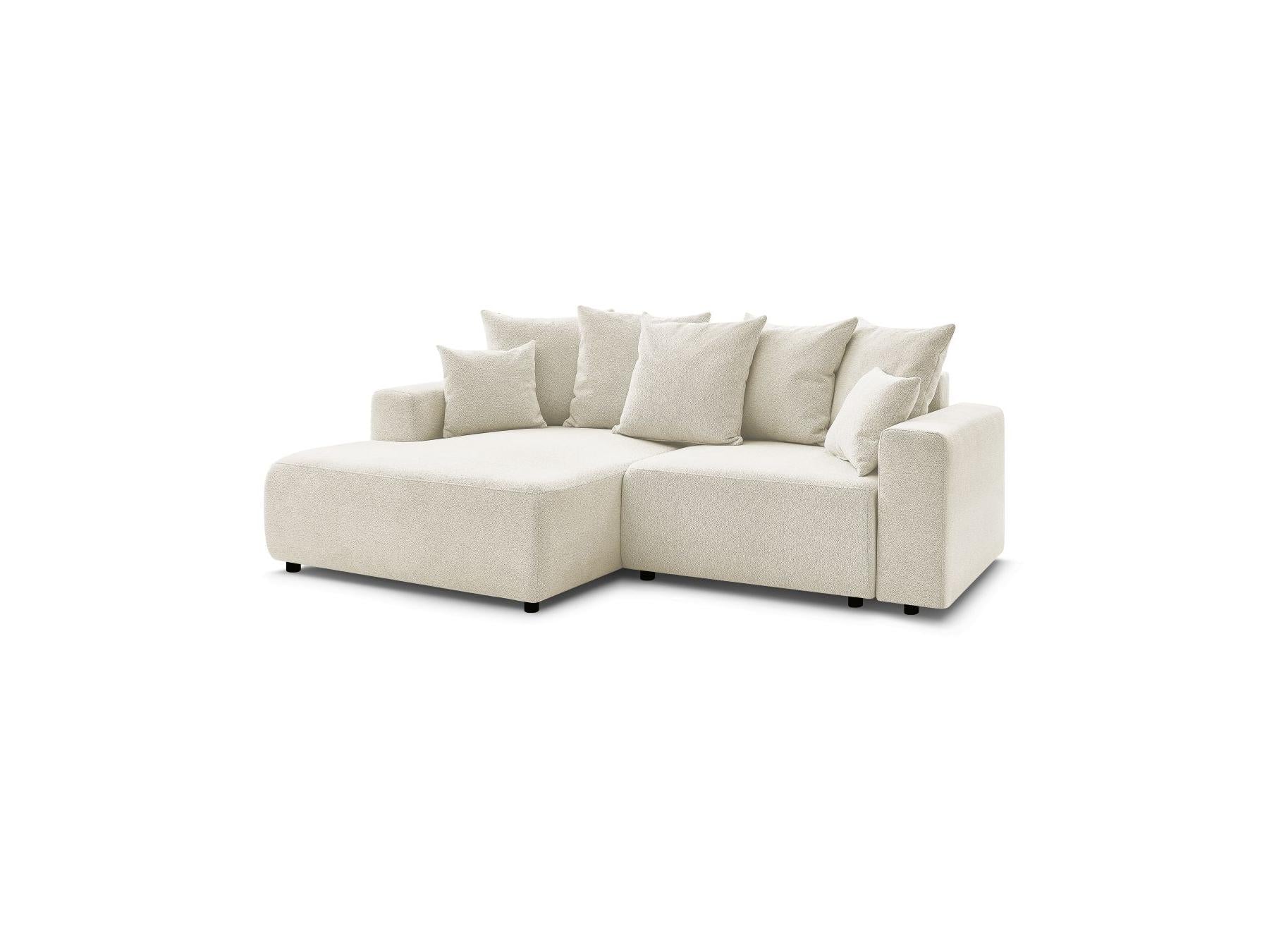 Atilla - Canapé D'Angle Convertible Coffre - Tissu Chiné - Angle Gauche