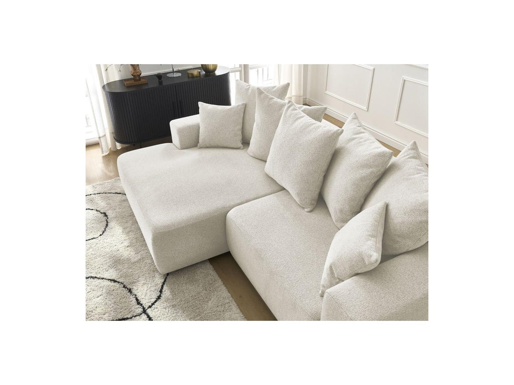 Atilla - Canapé D'Angle Convertible Coffre - Tissu Chiné - Angle Gauche