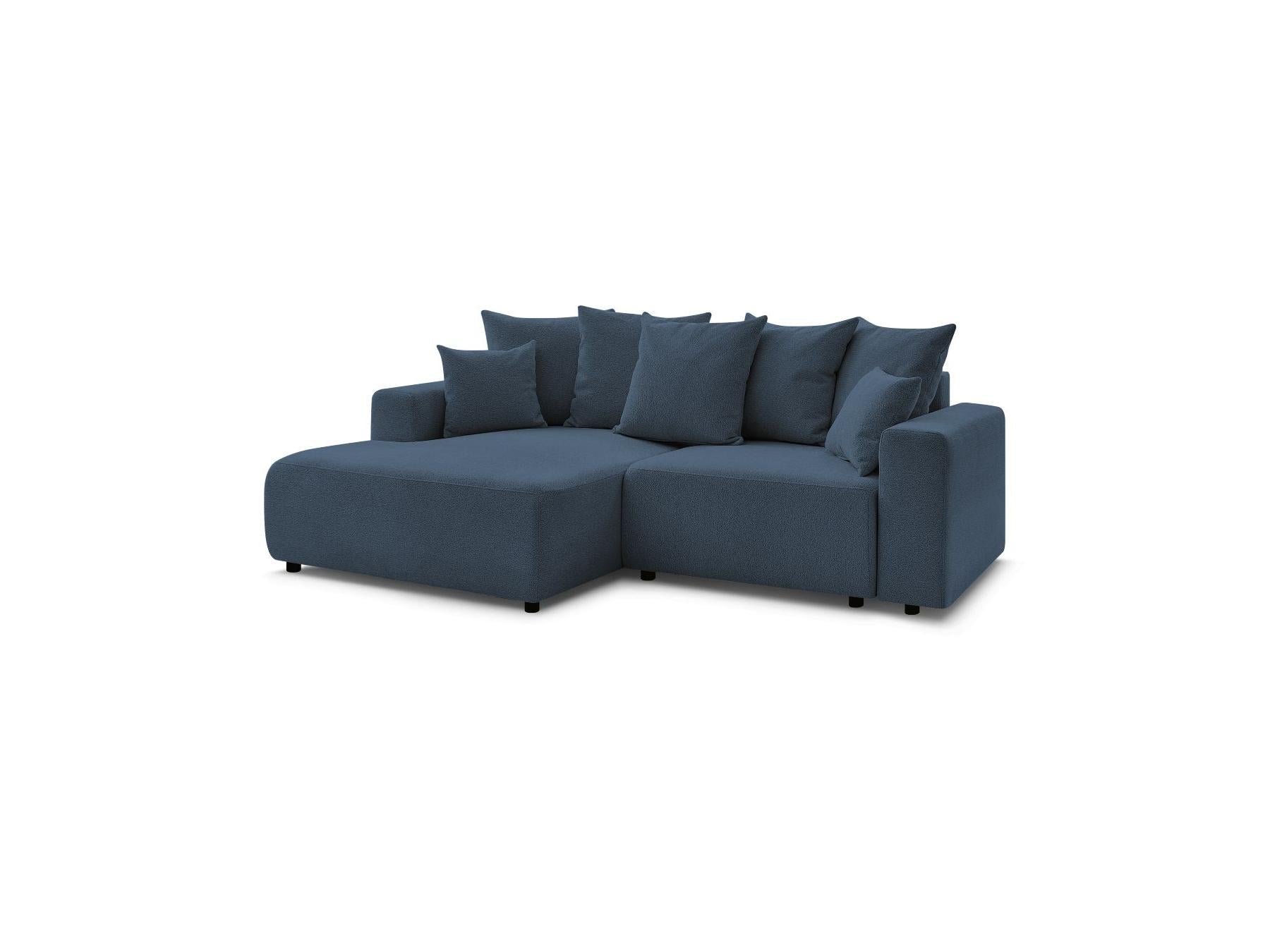 Atilla - Canapé D'Angle Convertible Coffre - Tissu Chiné - Angle Gauche