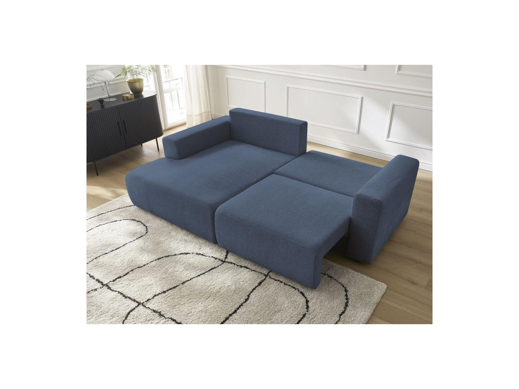Atilla - Canapé D'Angle Convertible Coffre - Tissu Chiné - Angle Gauche