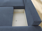 Atilla - Canapé D'Angle Convertible Coffre - Tissu Chiné - Angle Gauche