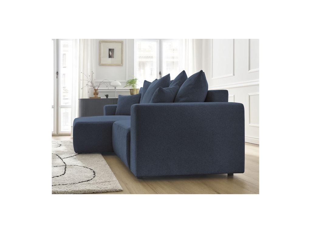 Atilla - Canapé D'Angle Convertible Coffre - Tissu Chiné - Angle Gauche