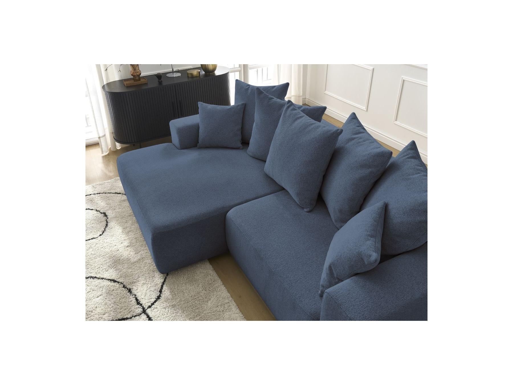 Atilla - Canapé D'Angle Convertible Coffre - Tissu Chiné - Angle Gauche