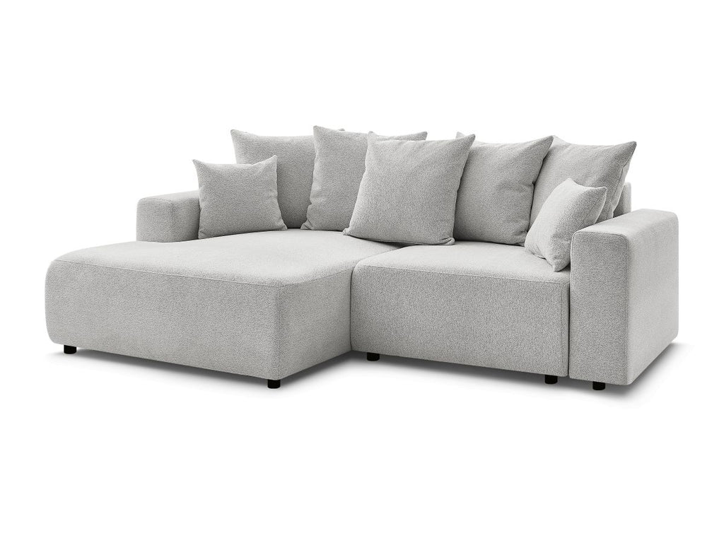 Atilla - Canapé D'Angle Convertible Coffre - Tissu Chiné - Angle Gauche