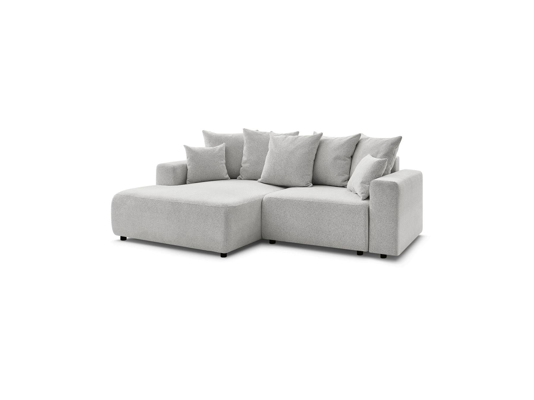 Atilla - Canapé D'Angle Convertible Coffre - Tissu Chiné - Angle Gauche