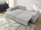Atilla - Canapé D'Angle Convertible Coffre - Tissu Chiné - Angle Gauche