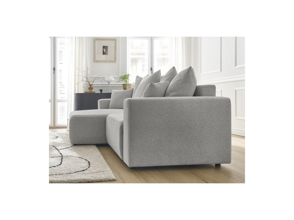 Atilla - Canapé D'Angle Convertible Coffre - Tissu Chiné - Angle Gauche