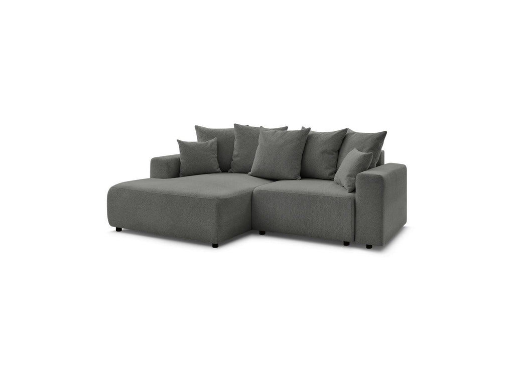 Atilla - Canapé D'Angle Convertible Coffre - Tissu Chiné - Angle Gauche