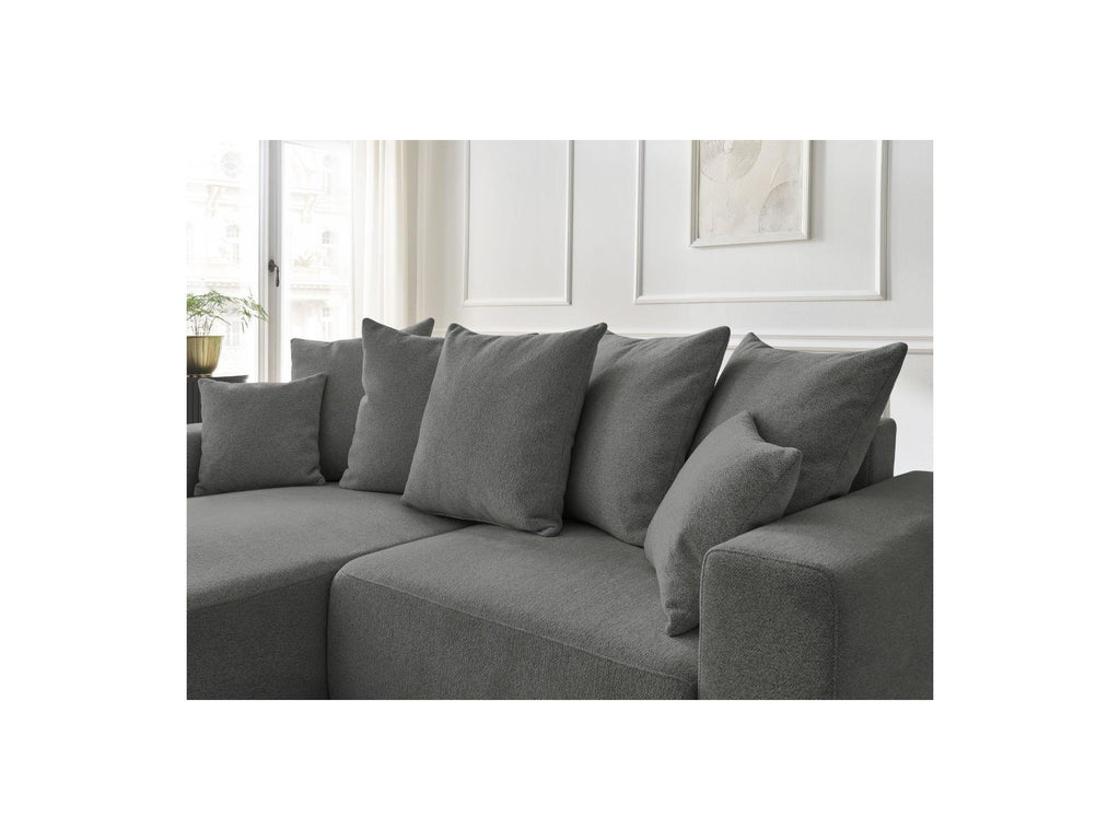 Atilla - Canapé D'Angle Convertible Coffre - Tissu Chiné - Angle Gauche