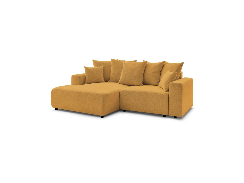 Atilla - Canapé D'Angle Convertible Coffre - Tissu Chiné - Angle Gauche