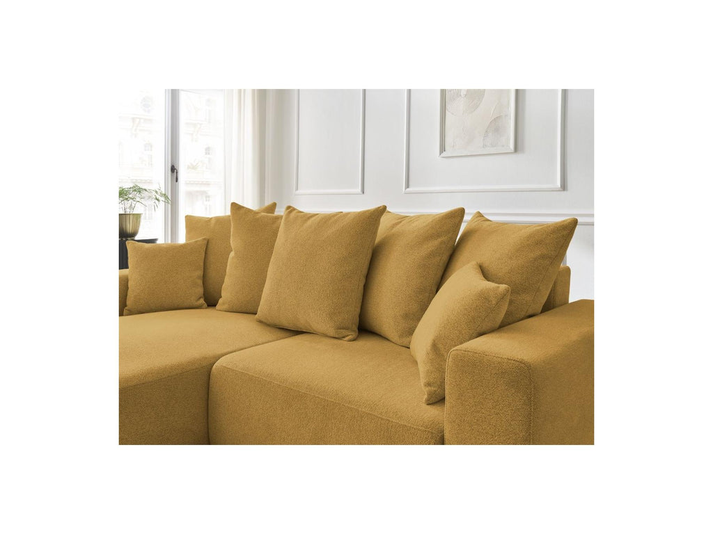 Atilla - Canapé D'Angle Convertible Coffre - Tissu Chiné - Angle Gauche