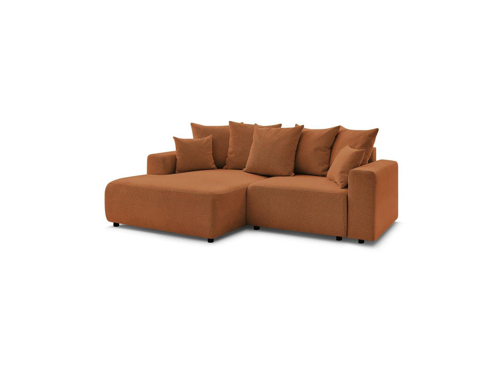 Atilla - Canapé D'Angle Convertible Coffre - Tissu Chiné - Angle Gauche