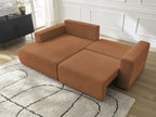 Atilla - Canapé D'Angle Convertible Coffre - Tissu Chiné - Angle Gauche