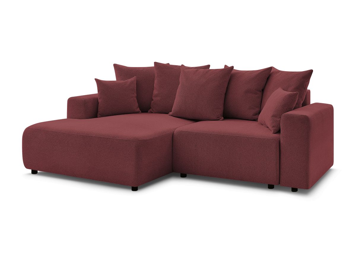 Atilla - Canapé D'Angle Convertible Coffre - Tissu Chiné - Angle Gauche