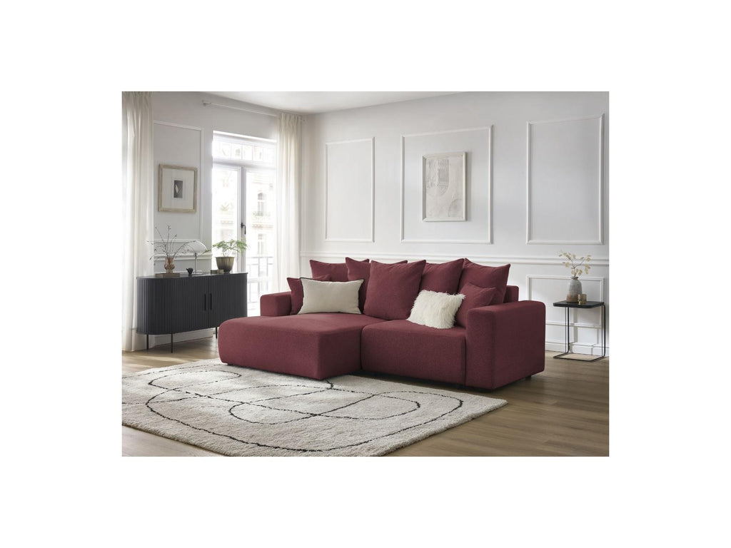 Atilla - Canapé D'Angle Convertible Coffre - Tissu Chiné - Angle Gauche
