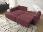 Atilla - Canapé D'Angle Convertible Coffre - Tissu Chiné - Angle Gauche