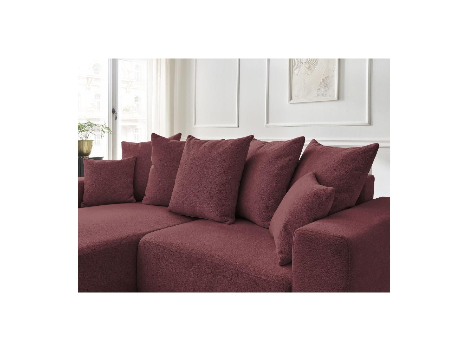 Atilla - Canapé D'Angle Convertible Coffre - Tissu Chiné - Angle Gauche