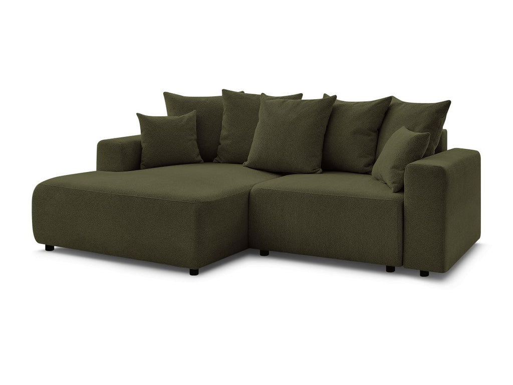 Atilla - Canapé D'Angle Convertible Coffre - Tissu Chiné - Angle Gauche