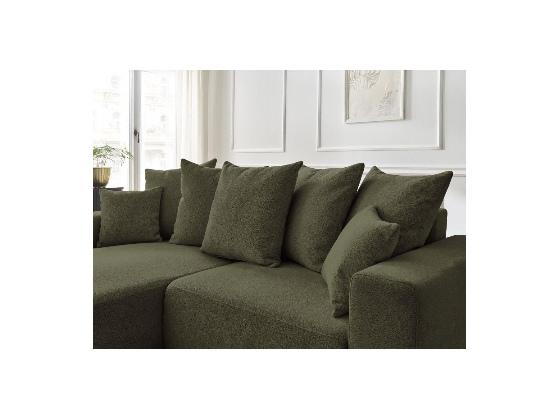 Atilla - Canapé D'Angle Convertible Coffre - Tissu Chiné - Angle Gauche