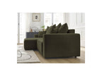 Atilla - Canapé D'Angle Convertible Coffre - Tissu Chiné - Angle Gauche