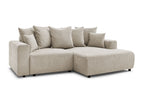 Atilla - Canapé D'Angle Convertible Coffre - Tissu Texturé - Angle Droit