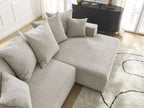 Atilla - Canapé D'Angle Convertible Coffre - Tissu Texturé - Angle Droit