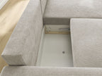 Atilla - Canapé D'Angle Convertible Coffre - Tissu Texturé - Angle Droit