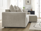 Atilla - Canapé D'Angle Convertible Coffre - Tissu Texturé - Angle Droit