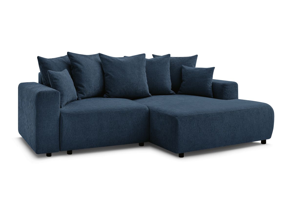 Atilla - Canapé D'Angle Convertible Coffre - Tissu Texturé - Angle Droit