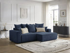 Atilla - Canapé D'Angle Convertible Coffre - Tissu Texturé - Angle Droit