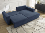 Atilla - Canapé D'Angle Convertible Coffre - Tissu Texturé - Angle Droit