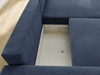 Atilla - Canapé D'Angle Convertible Coffre - Tissu Texturé - Angle Droit