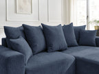 Atilla - Canapé D'Angle Convertible Coffre - Tissu Texturé - Angle Droit