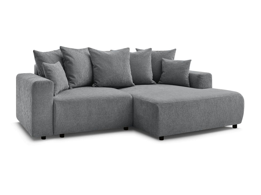 Atilla - Canapé D'Angle Convertible Coffre - Tissu Texturé - Angle Droit