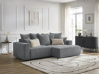 Atilla - Canapé D'Angle Convertible Coffre - Tissu Texturé - Angle Droit