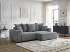 Atilla - Canapé D'Angle Convertible Coffre - Tissu Texturé - Angle Droit