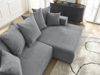 Atilla - Canapé D'Angle Convertible Coffre - Tissu Texturé - Angle Droit
