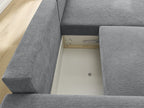 Atilla - Canapé D'Angle Convertible Coffre - Tissu Texturé - Angle Droit
