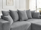 Atilla - Canapé D'Angle Convertible Coffre - Tissu Texturé - Angle Droit