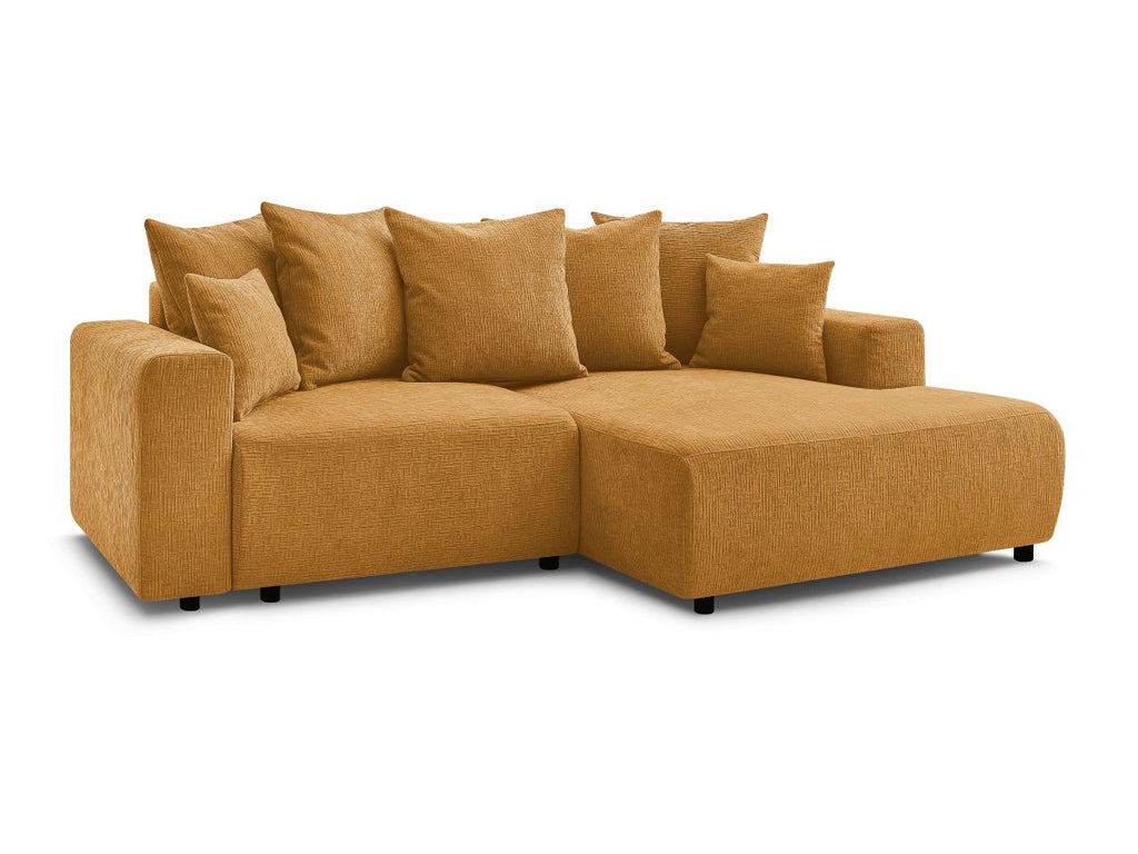 Atilla - Canapé D'Angle Convertible Coffre - Tissu Texturé - Angle Droit