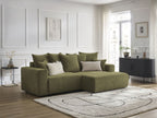 Atilla - Canapé D'Angle Convertible Coffre - Tissu Texturé - Angle Droit