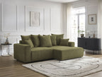 Atilla - Canapé D'Angle Convertible Coffre - Tissu Texturé - Angle Droit