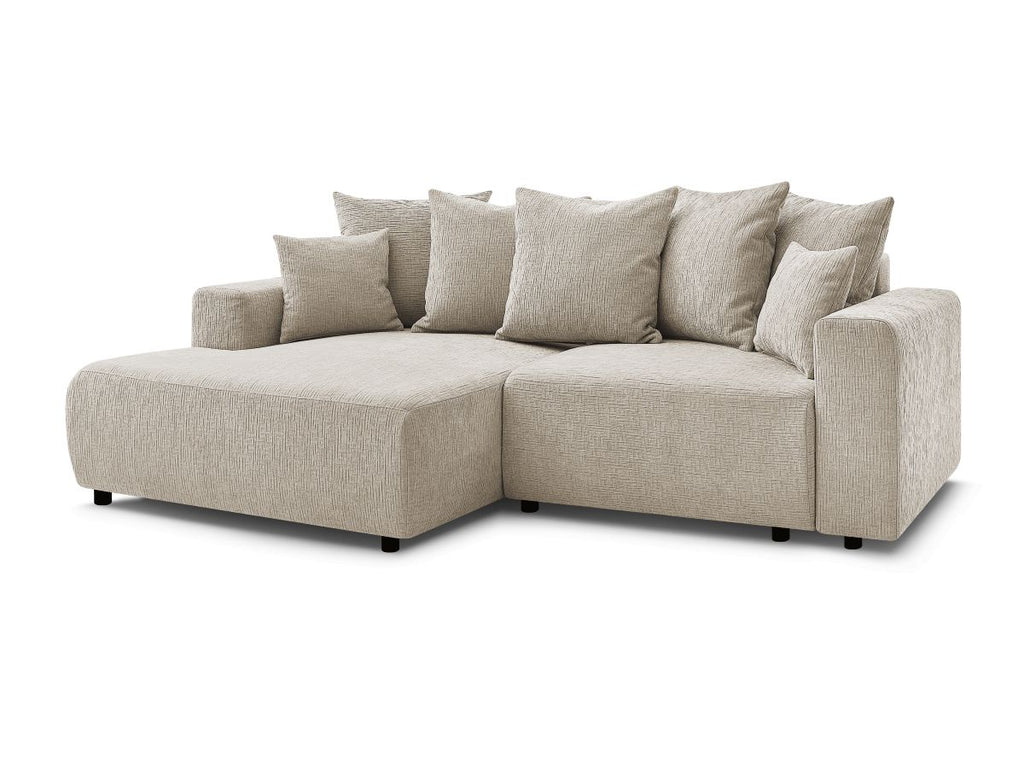 Atilla - Canapé D'Angle Convertible Coffre - Tissu Texturé - Angle Gauche