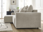 Atilla - Canapé D'Angle Convertible Coffre - Tissu Texturé - Angle Gauche
